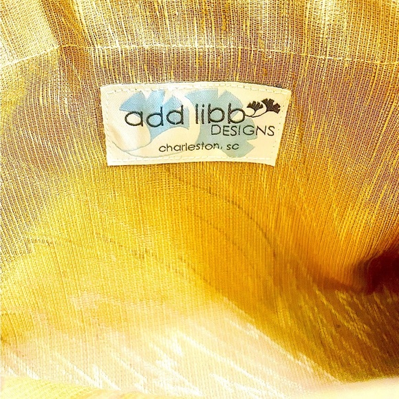 ADD LIBB Gold & Tan Tapestry Leather & Brass Clutch Shoulder Bag - Picture 4 of 9